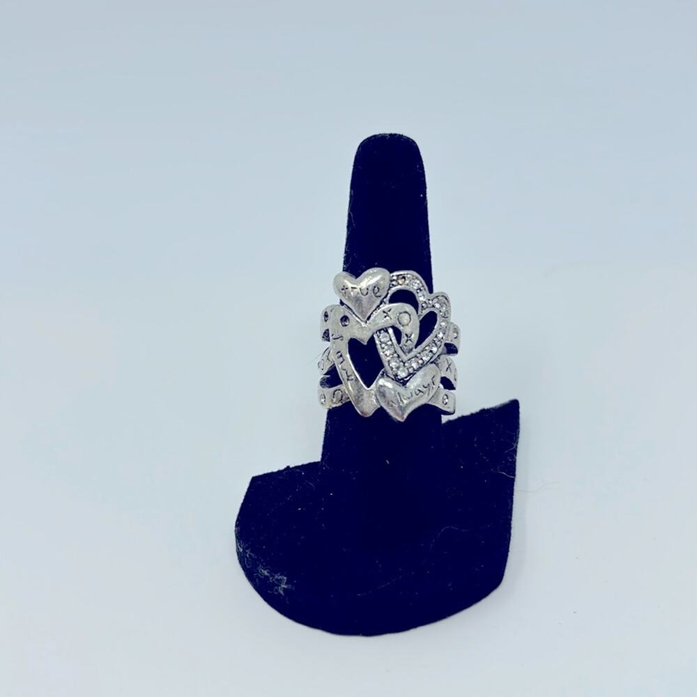 Handmade True Love Always No Markings Silver Ring  Size 6